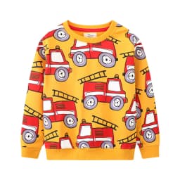 Jumping Meters 2-7T Fashion Design Boys Girls Sweatshirts Cars Print Hooded Shirts Kids Clothes Long Sleeve Autumn Tops