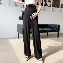 Plus Size Maternity Pant Summer Maternity Ice Silk Pant Summer Maternity Wear Wide-leg Pant Thin Outer Wear Loose Pleated Pant