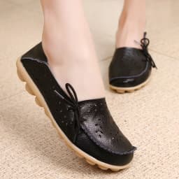 New Moccasins Women Flats Autumn sneakers Women Loafers Genuine Leather Female Shoes Slip On Ballet Bowtie Women Shoes Big Size