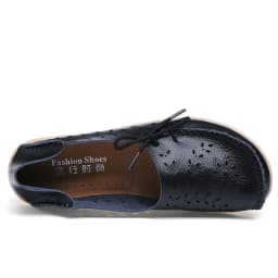 New Moccasins Women Flats Autumn sneakers Women Loafers Genuine Leather Female Shoes Slip On Ballet Bowtie Women Shoes Big Size