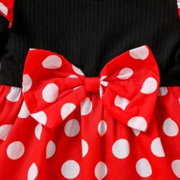 Newborn Baby Girl Polka Dot Dress With Bow Outfit - Soft Summer Wear for Infants - Cute Clothing + Headband