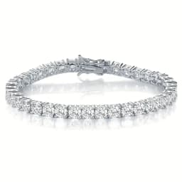 100% Real S925 Sterling Silver Plated 18K Gold 5A Grade Zircon Black Tennis Bracelet for Men and Women Fashion Exquisite Jewelry