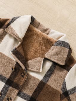 Autumn and Winter Children's Girls Fashion Lapel Plaid Button Long Sleeve Patchwork Small Skirt and Cashmere Warm Woolen Coat