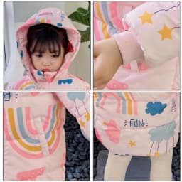 Winter Long Style Boys Girls Down Jackets Keep Warm Cotton Coat Autumn Hooded Windbreaker Outerwear for 2-7 Years Kids Clothes