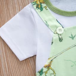 IURNXB Newborn Baby Overall Romper for Boys Infant Short Sleeve Dinosaur Printed One Piece Outfit Summer Bodysuit 0-12M