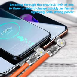 3 in 1 USB Cable 6A 120W USB Cable Fast Charging Data Cord For Iphone Samsung Huawei Xiaomi Multi Port Multiple Charging Wire