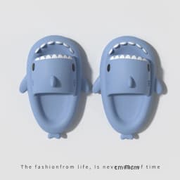4cm Thick Sole Shark Slippers Women Men Indoor Bathroom Slides Cute Cartoon 2024 Summer Shoes Female Male Street Beach Sandals