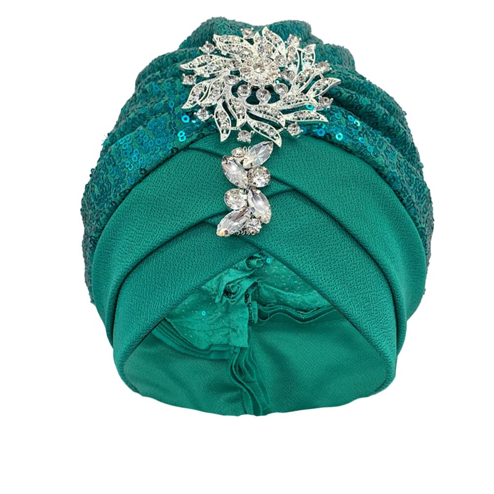 Luxury Rhinestones Turban Cap for Women Soft Comfortable Head Wraps Muslim Headscarf Bonnet Turbante Mujer