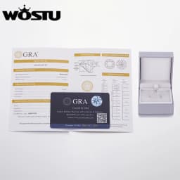 WOSTU 0.8 ct D VVS1 Moissanite Classical Round Wedding Rings For Women 925 Sterling Silver 18K White Gold Ring Anniversary gift