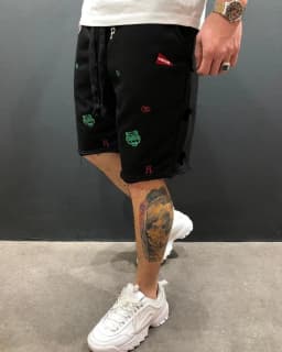 Mens Skinny Cotton Sporting Running Shorts Streetwear Bodybuilding Embroidered Fitness Short pants Jogger Gyms sport Shorts