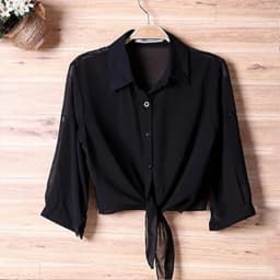 Thin Short Sleeve Chiffon Blouse for Women Casual Button Up Shirts Summer Sun Protection Clothes White Tops New 13556