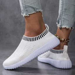 Women Flats Shoes Slip-on Fashion Breathable Walking Mesh Casual Shoes Sneakers Women Gym Vulcanized Tenis Shoes Female Footwear