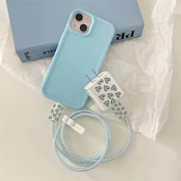 Transparent Soft Shell 18/20W Charger Protective Case for iPhone 14 13 Pro Max Love Heart Data Cable Management Cord Winder Kit