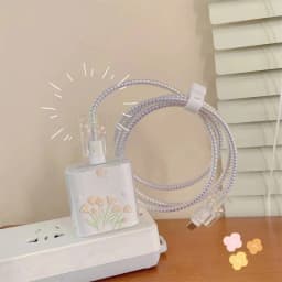 Transparent Soft Shell 18/20W Charger Protective Case for iPhone 14 13 Pro Max Love Heart Data Cable Management Cord Winder Kit