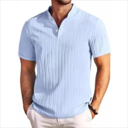 2025 Summer New Men's Quick-Drying Shirts Striped Jacquard Shirt Breathable Casual Comfortable Stylish Casual Short-Sleeved Top