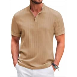 2025 Summer New Men's Quick-Drying Shirts Striped Jacquard Shirt Breathable Casual Comfortable Stylish Casual Short-Sleeved Top