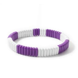 New Trendy 2x8mm Acrylic Bangle For Women Colorful Boho Elastic Rope Bracelets Hand Accessory
