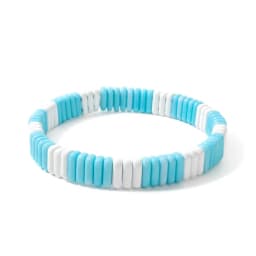 New Trendy 2x8mm Acrylic Bangle For Women Colorful Boho Elastic Rope Bracelets Hand Accessory
