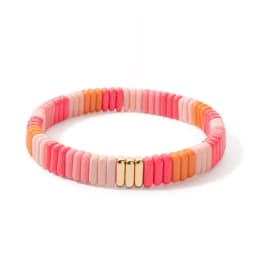 New Trendy 2x8mm Acrylic Bangle For Women Colorful Boho Elastic Rope Bracelets Hand Accessory