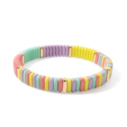 New Trendy 2x8mm Acrylic Bangle For Women Colorful Boho Elastic Rope Bracelets Hand Accessory