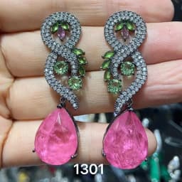 Womens Dangle Earrings Big Water Drop Long Shiny Zircon Dark Red Pink Luxury Jewelry Wedding Evening Party Female Gift