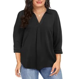 Women's 1XL-5XL Plus Size Chiffon women's pullover oversized loose V-neck shirt top plus size women clothing
