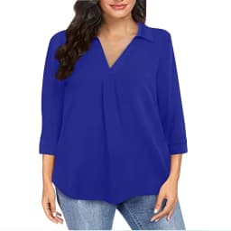 Women's 1XL-5XL Plus Size Chiffon women's pullover oversized loose V-neck shirt top plus size women clothing