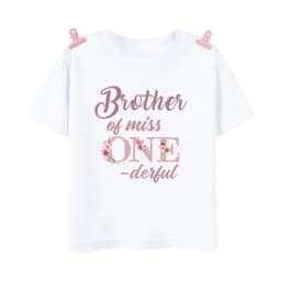 Rose Gold Miss on-derful Birthday Family Matching Shirt 1st Birthday Girl Outfit Mom Dad Brother Sister T-shirt Tops Baby Romper