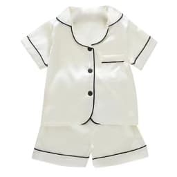 New Children's pajamas 0-5-year-old baby cartoon short sleeved pajama set with ice silk comfortable solid color home clothing