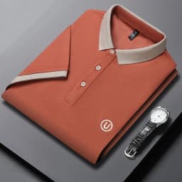2026 Men's New Embroidered Cotton Business Leisure Short Sleeved POLO Shirt Fashion Short Sleeved Comfortable and Breathable Top