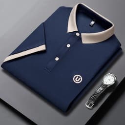 2026 Men's New Embroidered Cotton Business Leisure Short Sleeved POLO Shirt Fashion Short Sleeved Comfortable and Breathable Top