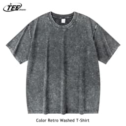 Couple Washed Retro 230g Heavy Duty Cotton Short Sleeved T-shirts Versatile For Men Women Summer Solid Color Loose T-shirt Top