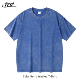 Couple Washed Retro 230g Heavy Duty Cotton Short Sleeved T-shirts Versatile For Men Women Summer Solid Color Loose T-shirt Top