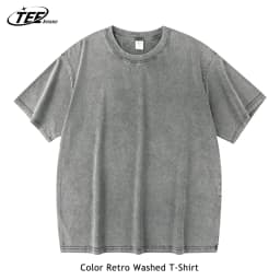 Couple Washed Retro 230g Heavy Duty Cotton Short Sleeved T-shirts Versatile For Men Women Summer Solid Color Loose T-shirt Top