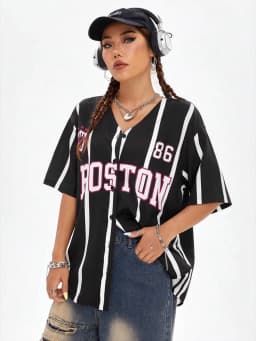Boston 92 New York Baseball Tshirt Women Fashion Trend Button Streetwear Sport Top Men Casual Training Tee Baseball Jersey