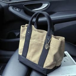 Lady Canvas Tote Bag Handbag Creative Large Capacity Multi Compartment Carrying Bag Student Book Pocket Travel Bag Grocery Bag