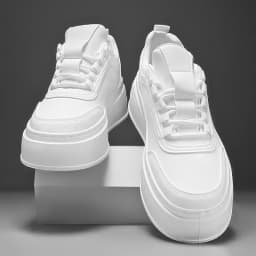 2024 Autumn New Men's Board Shoes Thick Sole Elevated Shoes Trendy Fashion Casual Shoes Student Four Seasons Little White Shoes