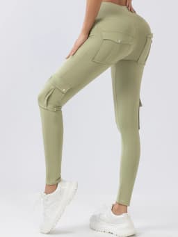 Cargo Pants Multi-Pocket Hip Lift Fitness Exercise Tight High-Waisted Yoga Training Pants