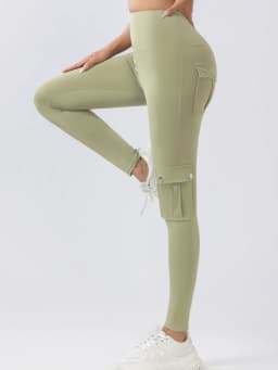 Cargo Pants Multi-Pocket Hip Lift Fitness Exercise Tight High-Waisted Yoga Training Pants