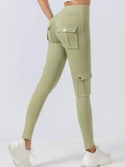 Cargo Pants Multi-Pocket Hip Lift Fitness Exercise Tight High-Waisted Yoga Training Pants