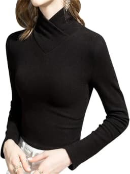 Autumn/Winter Women's Casual Long-Sleeved High-Neck T-Shirt