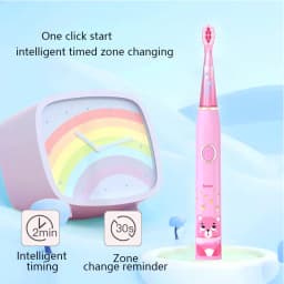 Kids Sonic Electric Toothbrush Cartoon with Colorful LED Light IPX7 Waterproof Overall Clean Teeth Rechargeable Care Toothbrush