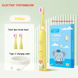 Kids Sonic Electric Toothbrush Cartoon with Colorful LED Light IPX7 Waterproof Overall Clean Teeth Rechargeable Care Toothbrush