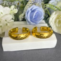 Original 18K Gold Plated Hoop Earrings for Women Copper Vintage Circle Earring Party Wedding Gifts Italian African Jewelry Sets