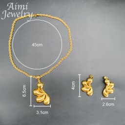 Italian Simple 18K Gold Plated Jewelry Set for Women Exquisite Chunky Hoop Earrings Necklace Dubai Bridal Wedding Party Gifts