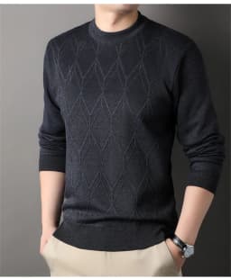 Man Pullover New 2025 Autumn Winter Solid Color Comfortable And Casual Soft Thickened Sweater With Added Velvet Sweater