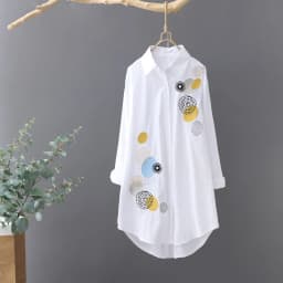 Women Embroidery Loose Long White Shirts 2024 Spring Autumn New Casual Office Lady Blouse Female Top Oversize Blouse