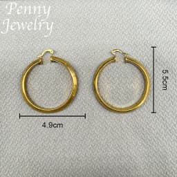 Big Round 18K Gold Plated Hoop Earrings for Women Copper Vintage Circle Earring Party Wedding Gifts Italian African Jewelry Sets