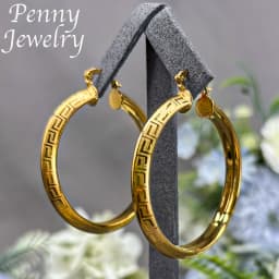 Big Round 18K Gold Plated Hoop Earrings for Women Copper Vintage Circle Earring Party Wedding Gifts Italian African Jewelry Sets