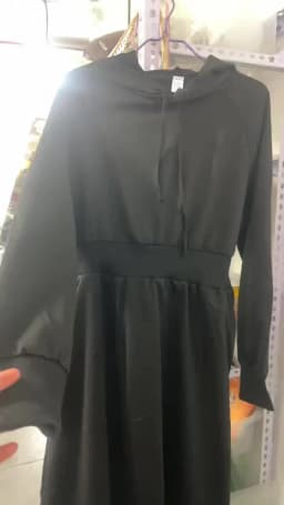 Autumn Winter Casual Women Hooded Cotton Long Dress Long Sleeved Pullover Solid Hoodie Shirring A-Line Floor-Length Rib Dresses